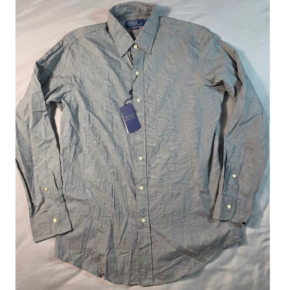 Polo Ralph Lauren Houndstooth Windowpane Plaid Button Up Medium Classic Fit NEW